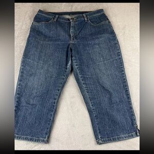 Riders womens light wash blue denim cropped jeans size 16
